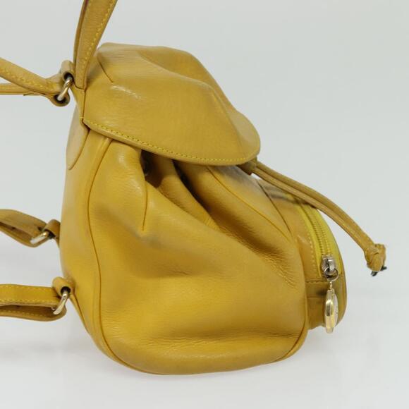DIOR Backpack Leather Gold Yellow - Picture 5 of 13